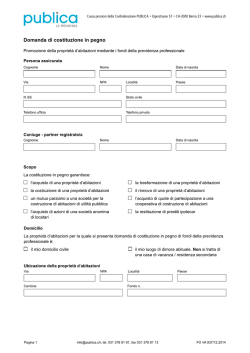 Domanda di costituzione in pegno (PDF, 280 KB)