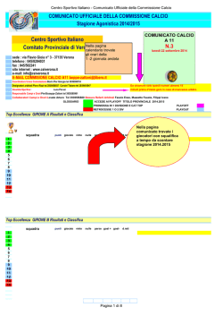 Comunicato 03 del 22/09/2014