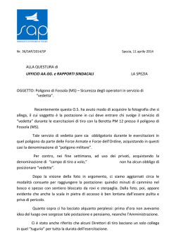 ALLA QUESTURA di UFFICIO AA.GG. e RAPPORTI