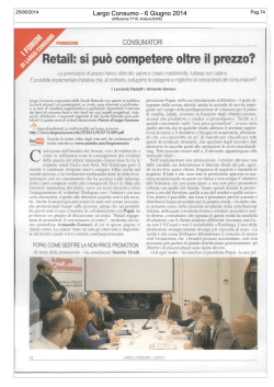 25.06.2014 Retail: si pu&ograve; competere oltre il prezzo? Press