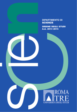 DIPARTIMENTO DI SCIENZE - Universit&agrave; degli Studi Roma Tre