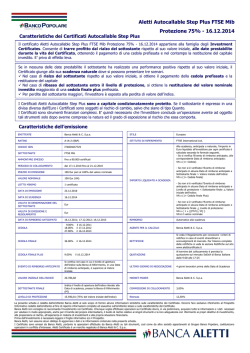 Aletti Autocallable Step Plus FTSE Mib Protezione