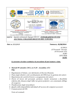agenda settimanale impegni oo.cc. integrazione