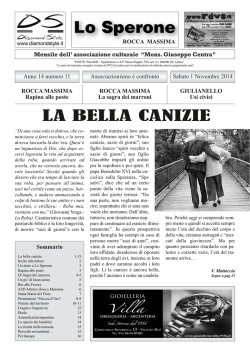 scarica la versione in pdf - Associazione Culturale Mons. Centra