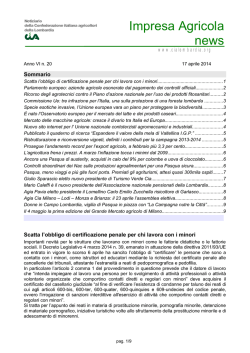 n. 20 del 17 aprile 2014 - Confederazione Italiana Agricoltori della