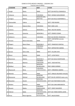ESAME DI STATO MEDICO CHIRURGO ‐ I SESSIONE 2014