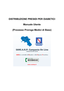 DISTRIBUZIONE PRESIDI PER DIABETICI Manuale Utente