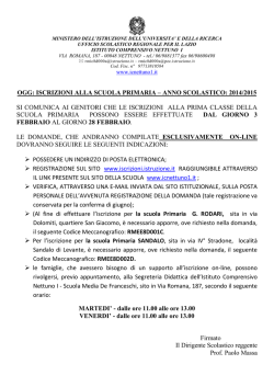 ogg: iscrizioni alla scuola primaria &ndash; anno scolastico