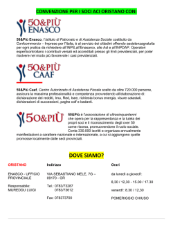 Convenzione per i Soci di Automobile Club Oristano