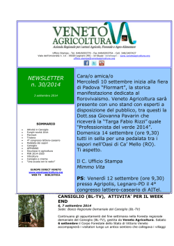 NEWSLETTER n. 30/2014
