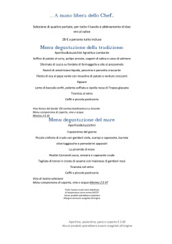Menu degustazione del mare - Ristorante Fiamma Cremisi