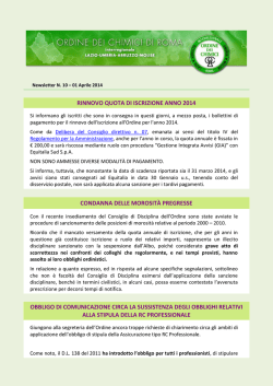 Newsletter 010 - Ordine dei Chimici di Roma
