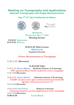 Meeting on Tomography and Applications