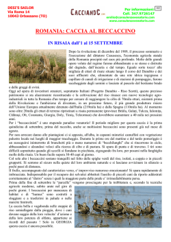 ROMANIA: CACCIA AL BECCACCINO
