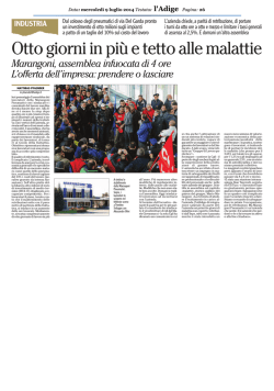 Marangoni, trattativa verso la fine