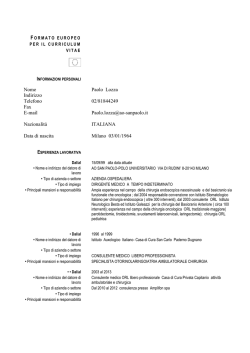 Curriculum Vitae in formato Europeo