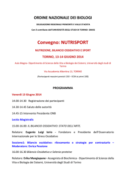 Convegno: NUTRISPORT - Università degli Studi di Torino