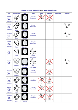 Calendario Lunare DICEMBRE 2014 www.vitaesalute.org