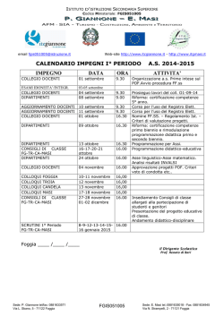 Calendario impegni + Calendario scolastico 2014