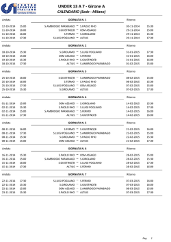 calendario csi under 13