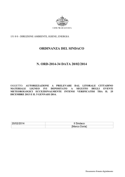 ordinanza del sindaco n. ord-2014-34 data 20/02/2014