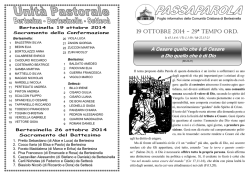19 OTTOBRE 2014 - 29&ordf; TEMPO ORD.