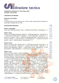 COMUNICATO CALCIO A 7