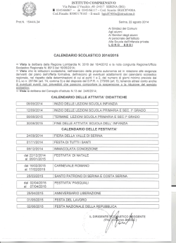 Calendario Scolastico 2014/15 - Istituto Comprensivo della Val Serina