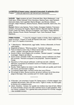 Clicca qui per leggere la sintesi di Cesare Lanza