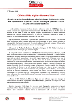 Bando &ldquo;Officina Mille Miglia&rdquo;