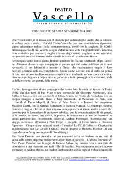 Scarica la presentazione del direttore artistico