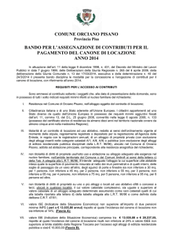 Modulo e bando contributo affitto 2014