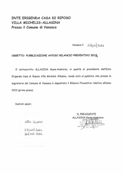 ENTE ERIGENDA CASA DI RIPOSO VILLA MICHELIS