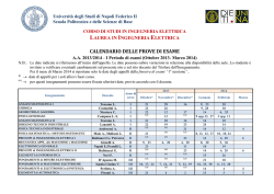 CALENDARIO DELLE PROVE DI ESAME