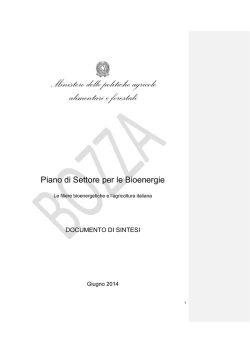 Piano di settore per le bioenergie - Ambiente e territorio