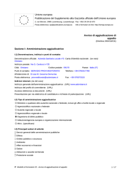 Avviso esito di gara