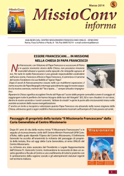 MissioConv Informa n. 5 - Centro Missionario Francescano Onlus