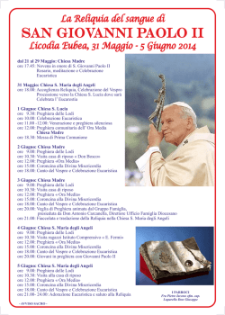 manifesto reliquia San Giovanni Paolo II