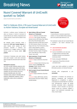 Caratteristiche Covered warrant - Tradinglab