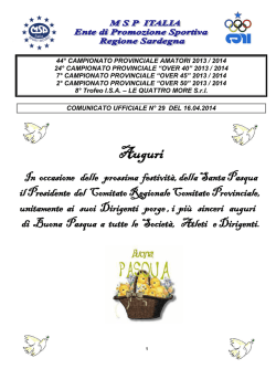 Comunicato Ufficiale n&deg; 29 del 16.04.2014