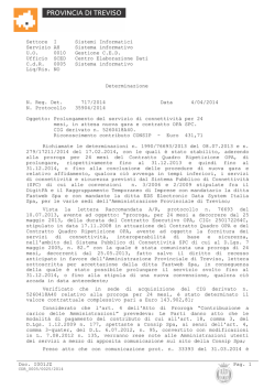 Settore I Sistemi Informatici Servizio AH Sistema informativo U.O.