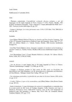 Luisa Valente Pubblicazioni settembre 2014