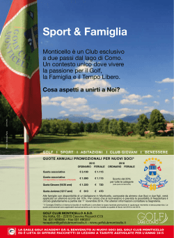 quote promozionali - Golf Club Monticello