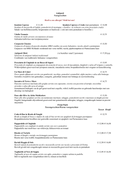 Antipasti Voorgerechten Heeft u een allergie? Meld het ons! Insalata