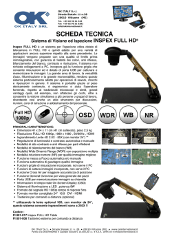 SCHEDA TECNICA - Benvenuti in OK Italy Srl