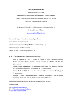 Di Pietro - programma inglese II LCM