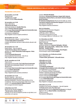 PROGRAMMA CONCLUSIVO 26 novembre, ore 21:00 Palapartenope &ldquo;Il