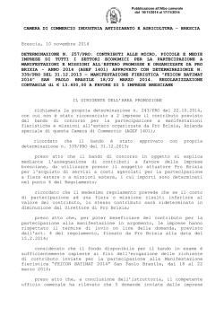 BRESCIA Brescia, 10 novembre 2014 DETERMINAZIONE N. 257