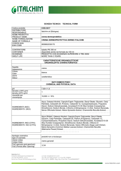 SCHEDA TECNICA TECNICAL FORM Codice prodotto COD