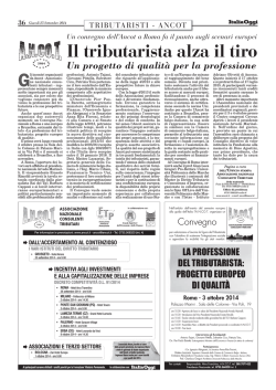 Italia Oggi del 25/09/2014 - Associazione Nazionale Consulenti
